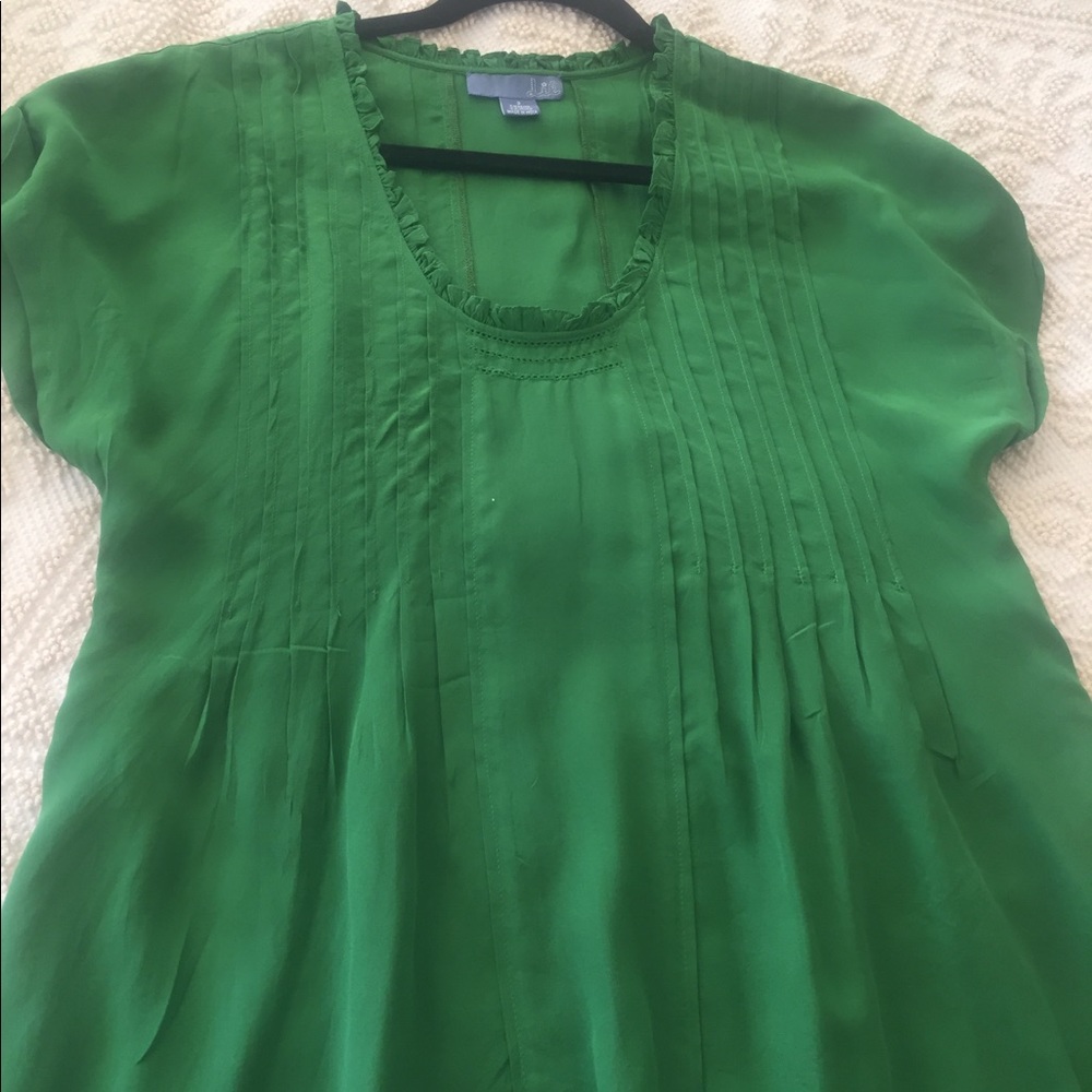 Baby Doll Anthropology green silk